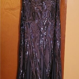 Sophisticated gun metal grey Sequin Maxi Dress